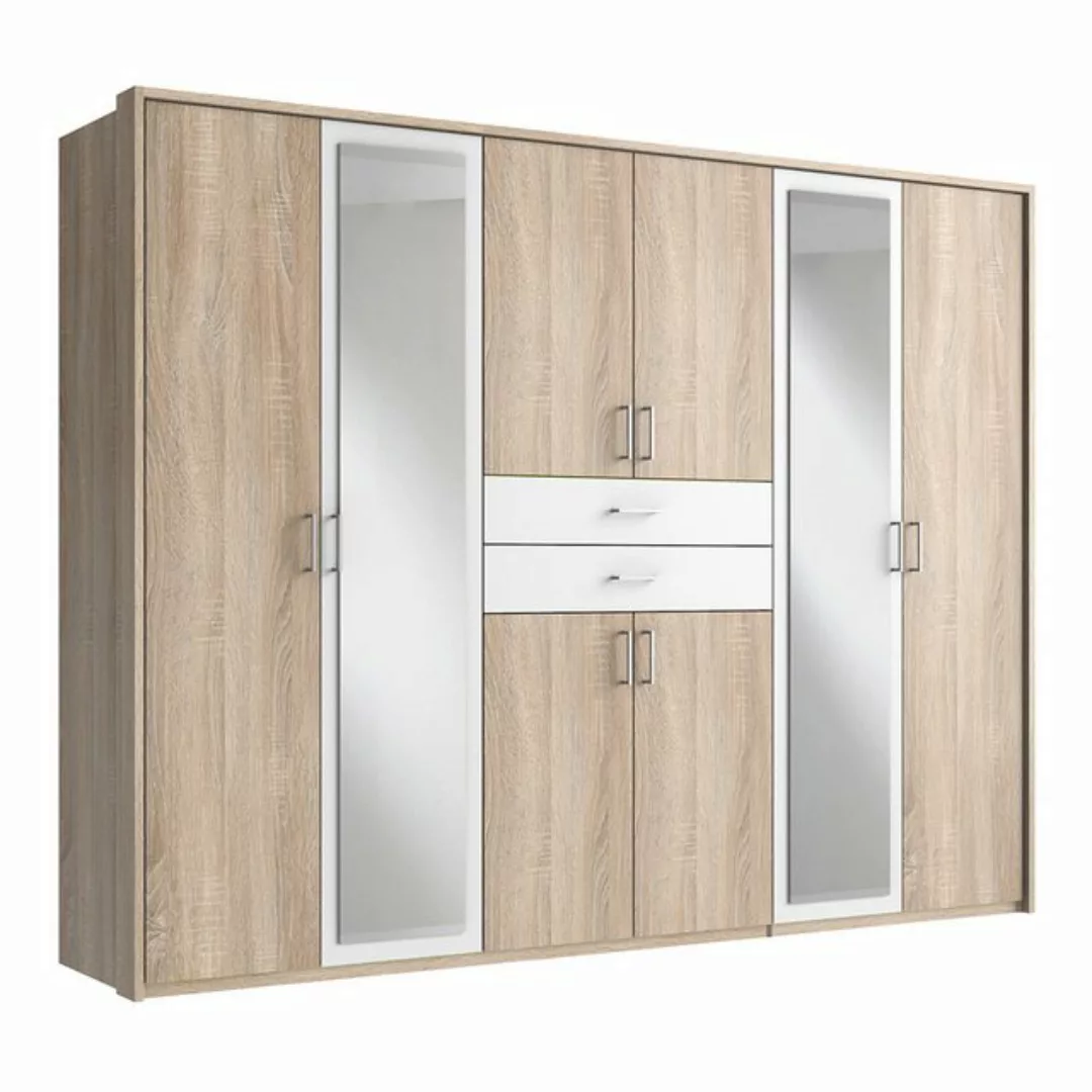 Lomadox Kleiderschrank DUNMORE-43 Drehtürenschrank 273cm mit Passepartoutra günstig online kaufen