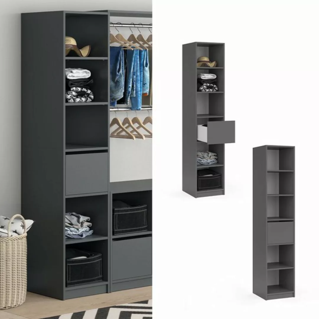 Vicco Kleiderschrank Visit, Anthrazit, 38 x 190 cm (kein Set) günstig online kaufen