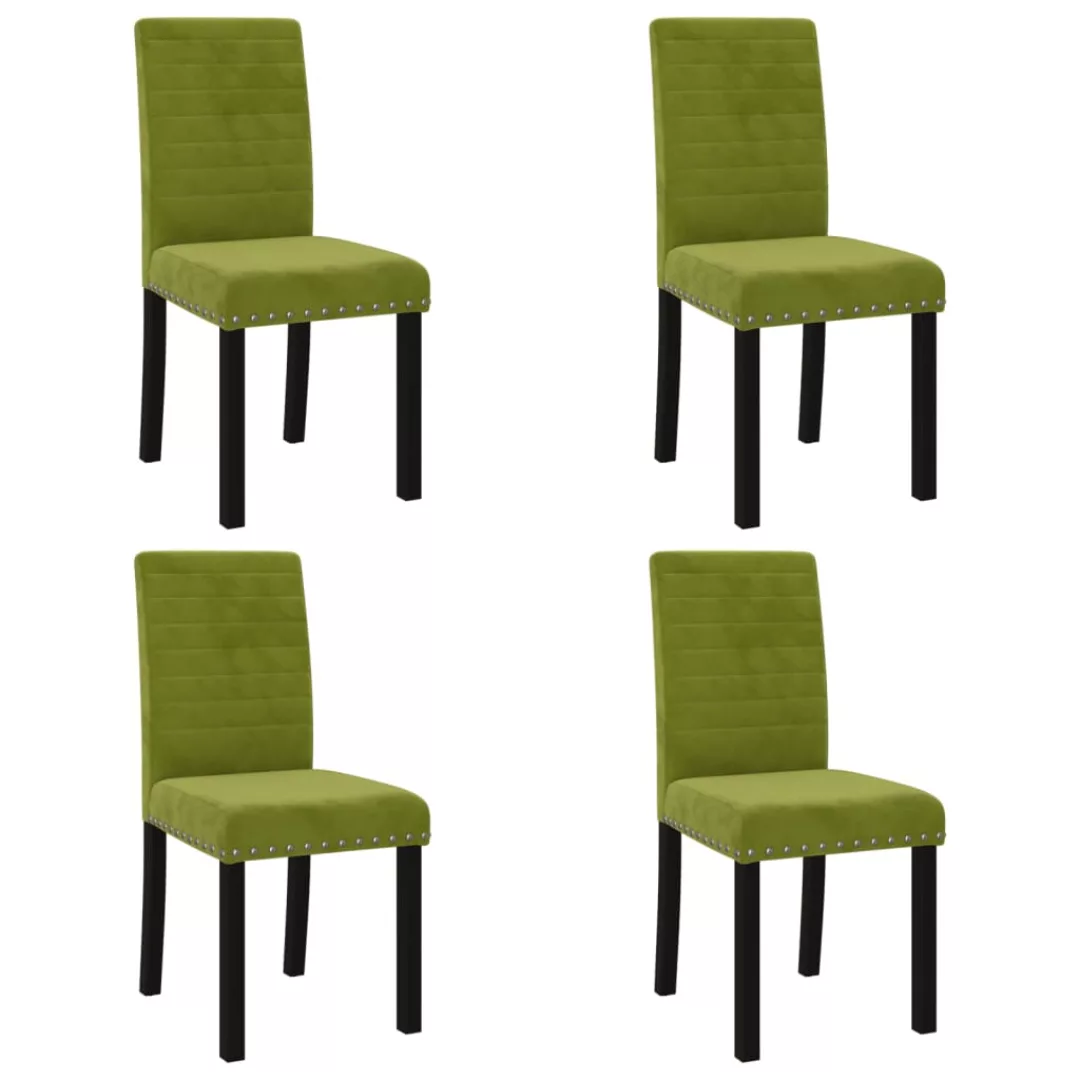 Esszimmerstühle 4 Stk. Hellgrün Samt günstig online kaufen