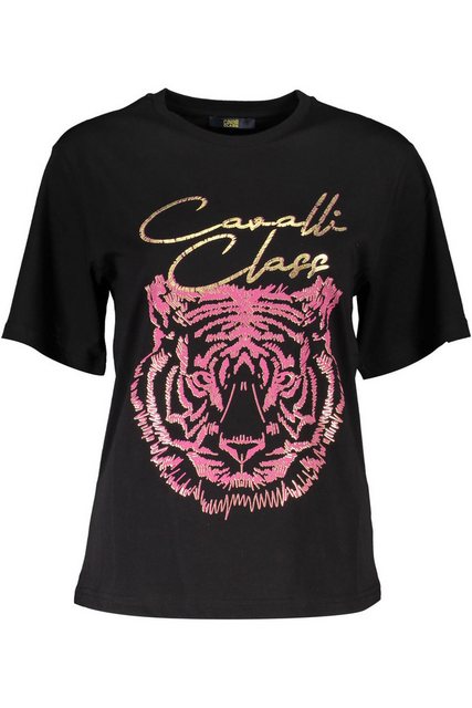 Cavalli Class T-Shirt Schwarzes Damen T-Shirt Regular Fit mit Print und günstig online kaufen