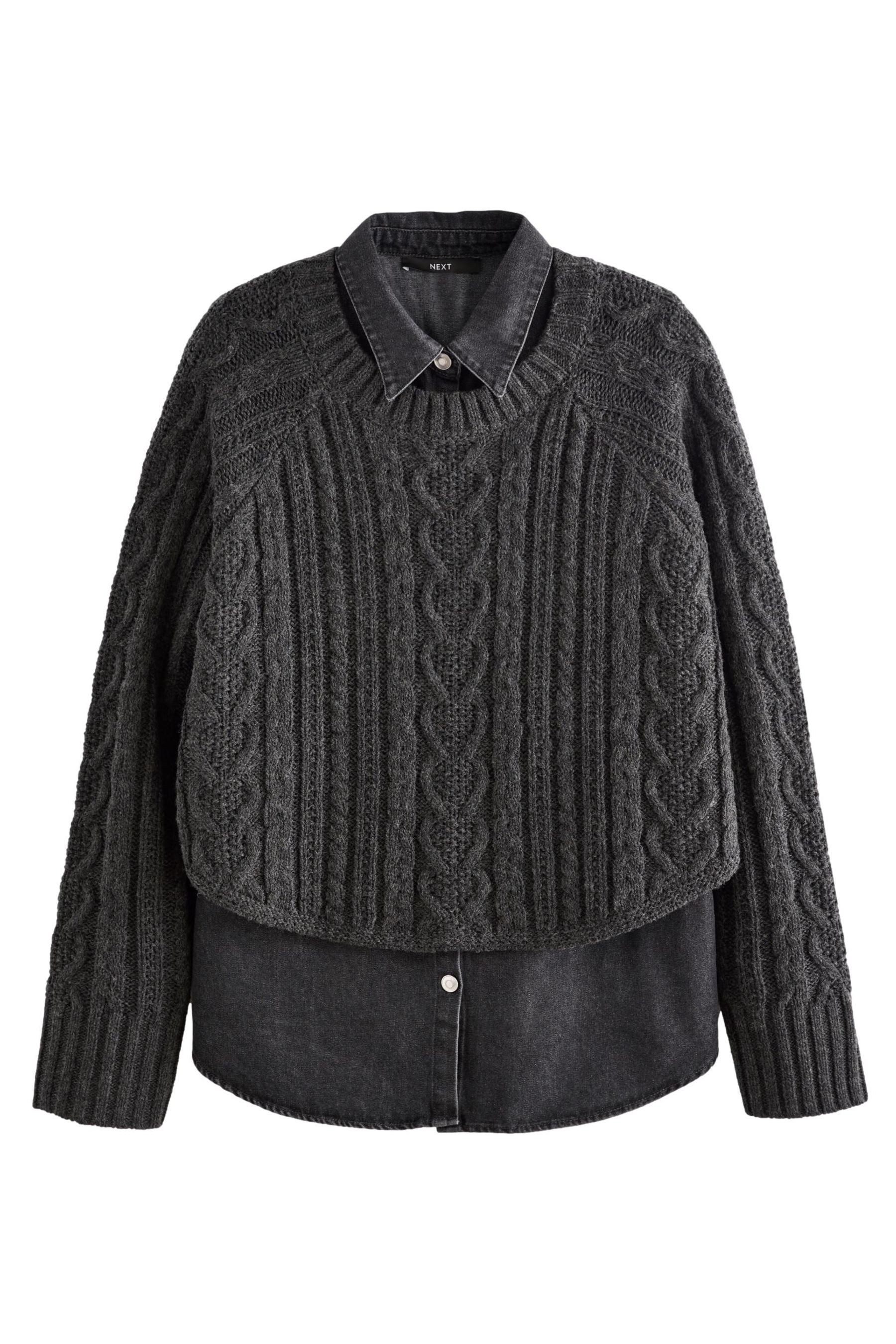 Next 2-in-1-Pullover Jeanshemd und gestrickter Pullover günstig online kaufen