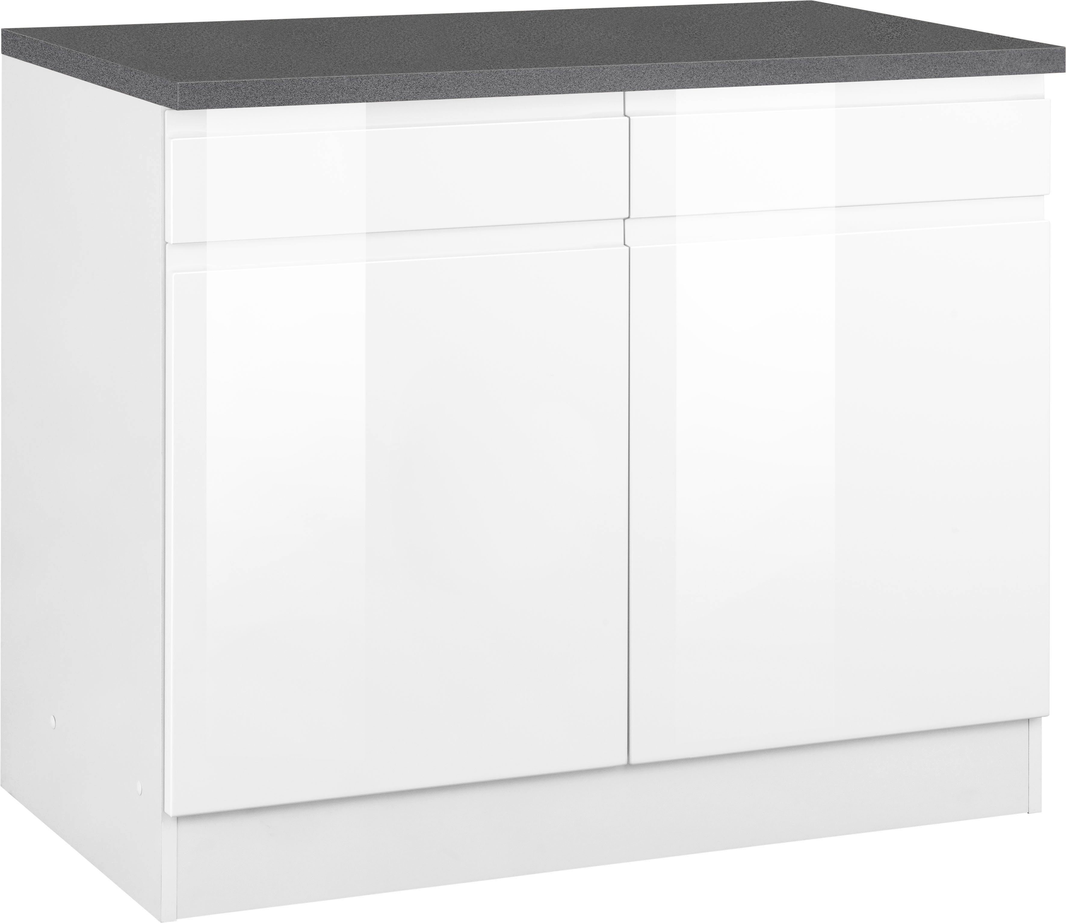 KOCHSTATION Unterschrank "KS-Virginia", 100 cm breit, mit 2 Türen und 2 Sch günstig online kaufen