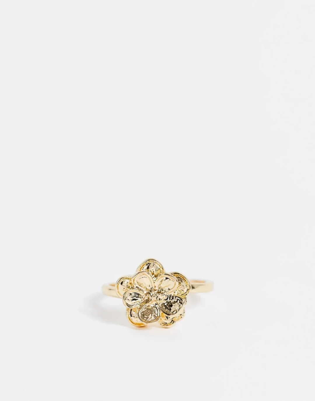 Topshop – Goldfarbener Ring mit Blumendesign günstig online kaufen