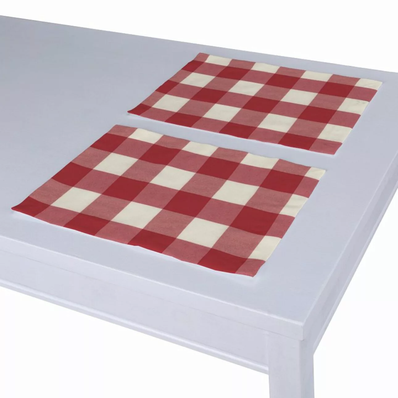 Tischset 2 Stck., ecru-rot kariert, 30 x 40 cm, Quadro (136-18) günstig online kaufen