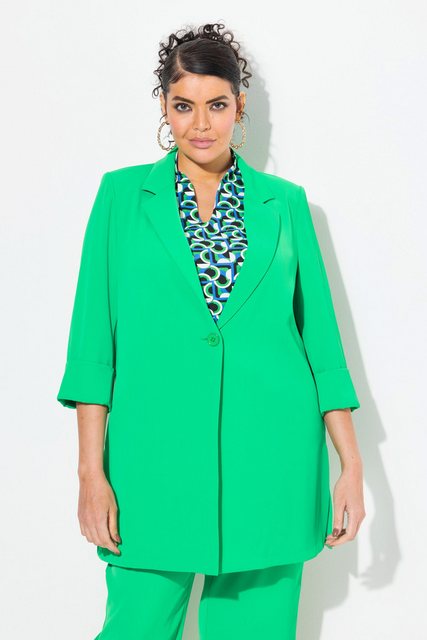 Ulla Popken Blusenblazer Blazer Reverskragen Knopfverschluss 3/4-Arm günstig online kaufen