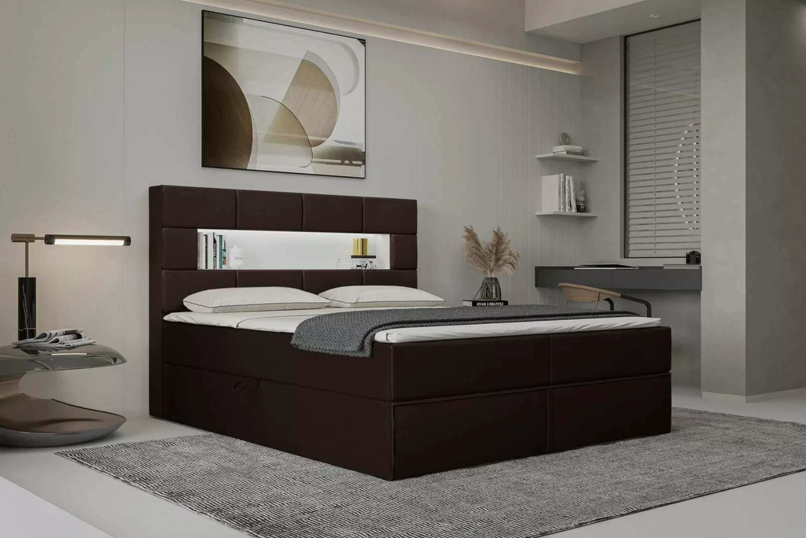 99rooms Boxspringbett Comfy (Schlafzimmerbett, Bett), LED-Beleuchtung günstig online kaufen