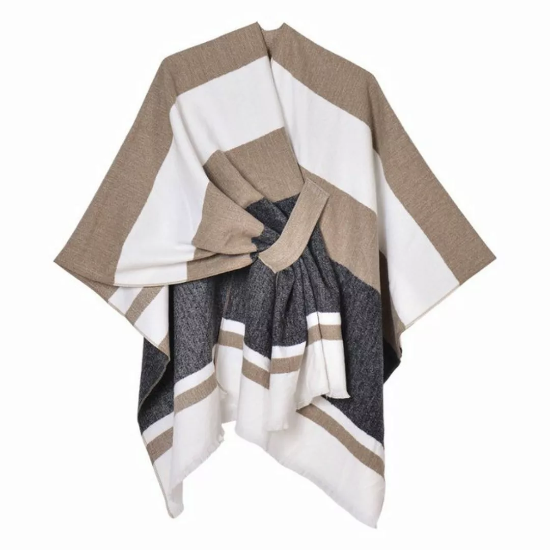 Torcarvh Strickponcho Damen Ponchos Strick Cape Elegant Reversibel Schal Wa günstig online kaufen