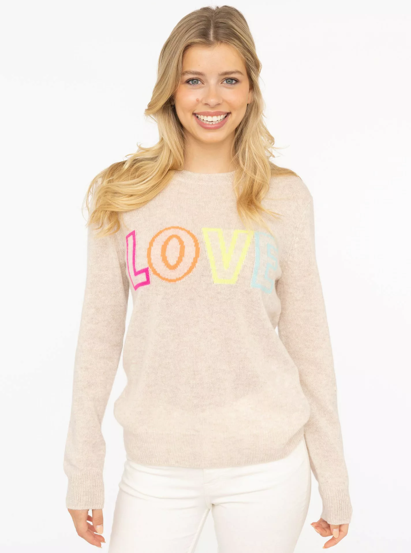 Zwillingsherz Strickpullover ""LOVE" wording", Rundhals, mit LOVE Aufschrif günstig online kaufen