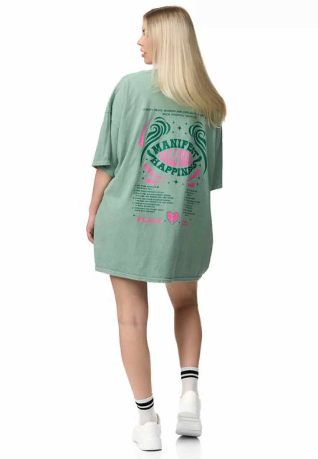 Worldclassca T-Shirt Worldclassca Oversized PEACE LOVE Print T-Shirt lang S günstig online kaufen