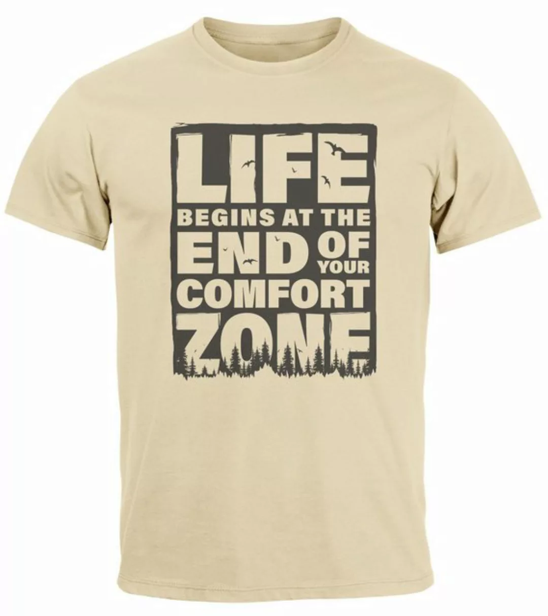 Neverless Print-Shirt Herren T-Shirt Life begins at the end of your Comfort günstig online kaufen