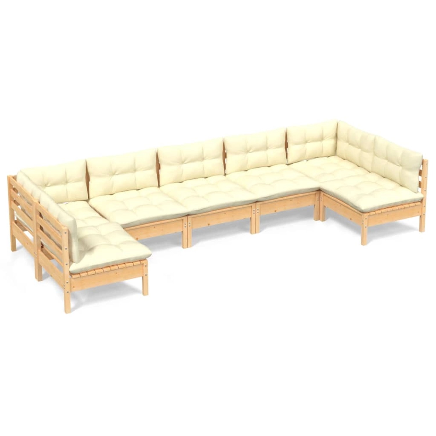 vidaXL 7-tlg Garten-Lounge-Set mit Creme Kissen Massivholz Kiefer Modell 16 günstig online kaufen