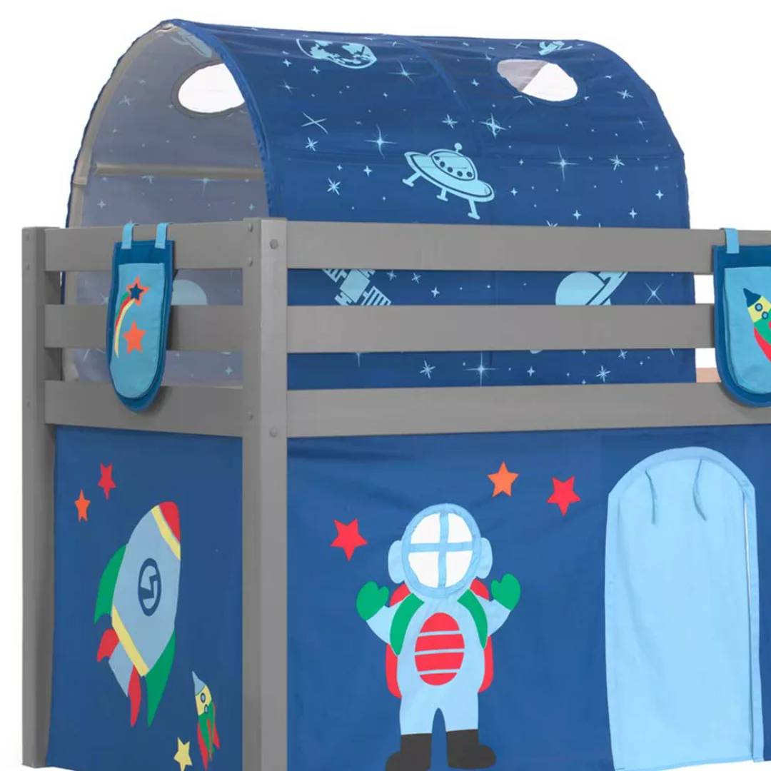 Abenteuerbett in Grau und Blau Astronaut Motiv günstig online kaufen