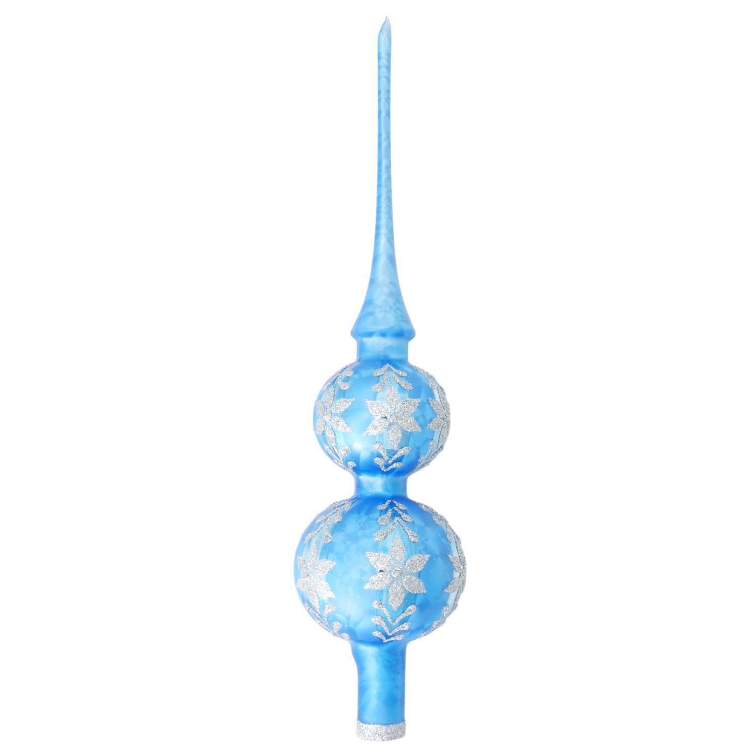 Krebs Glas Lauscha Weihnachtsbaumspitze Dekor Blau 1-tlg. 31cm günstig online kaufen