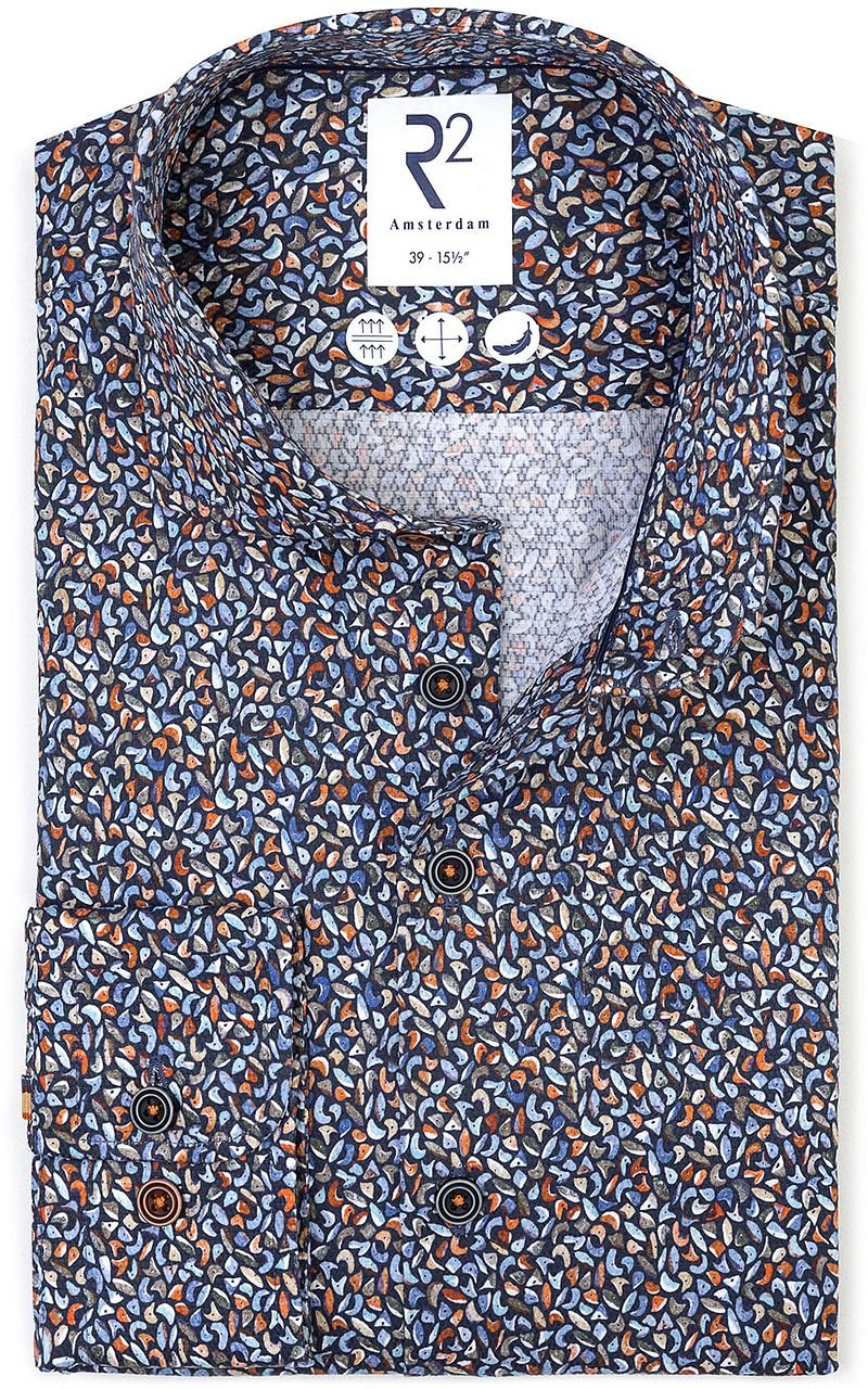 R2 Hemd Dobby Climbing Wall Multicolour - Größe 45 günstig online kaufen