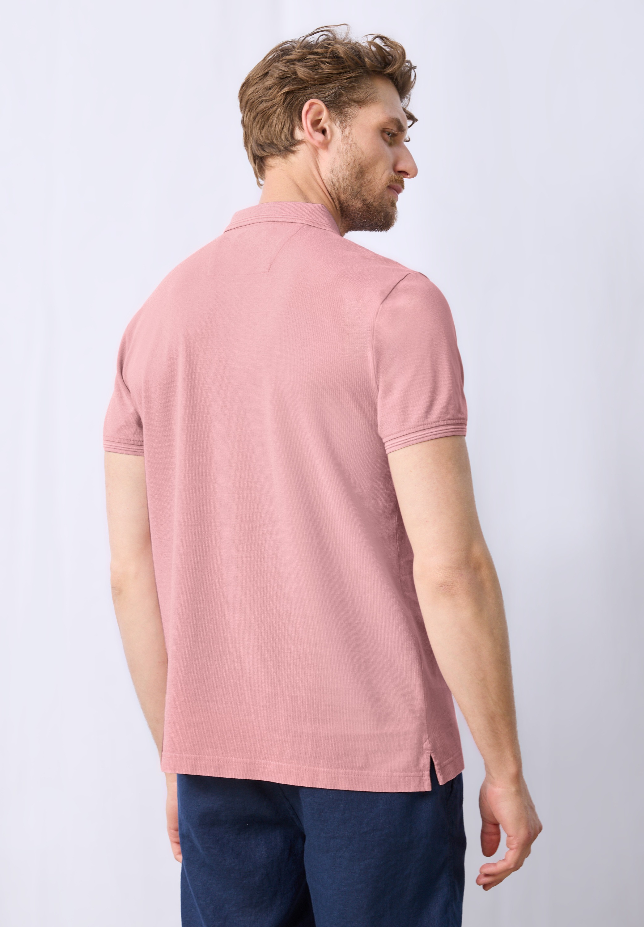 STREET ONE MEN Poloshirt, mit Seitlichen Einschlitzen am Saum günstig online kaufen