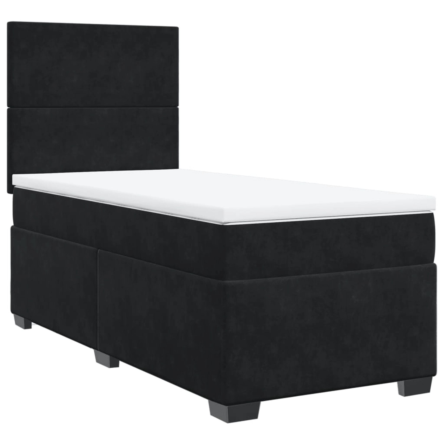 vidaXL Boxspringbett, Boxspringbett mit Matratze Schwarz 90x190 cm Samt günstig online kaufen