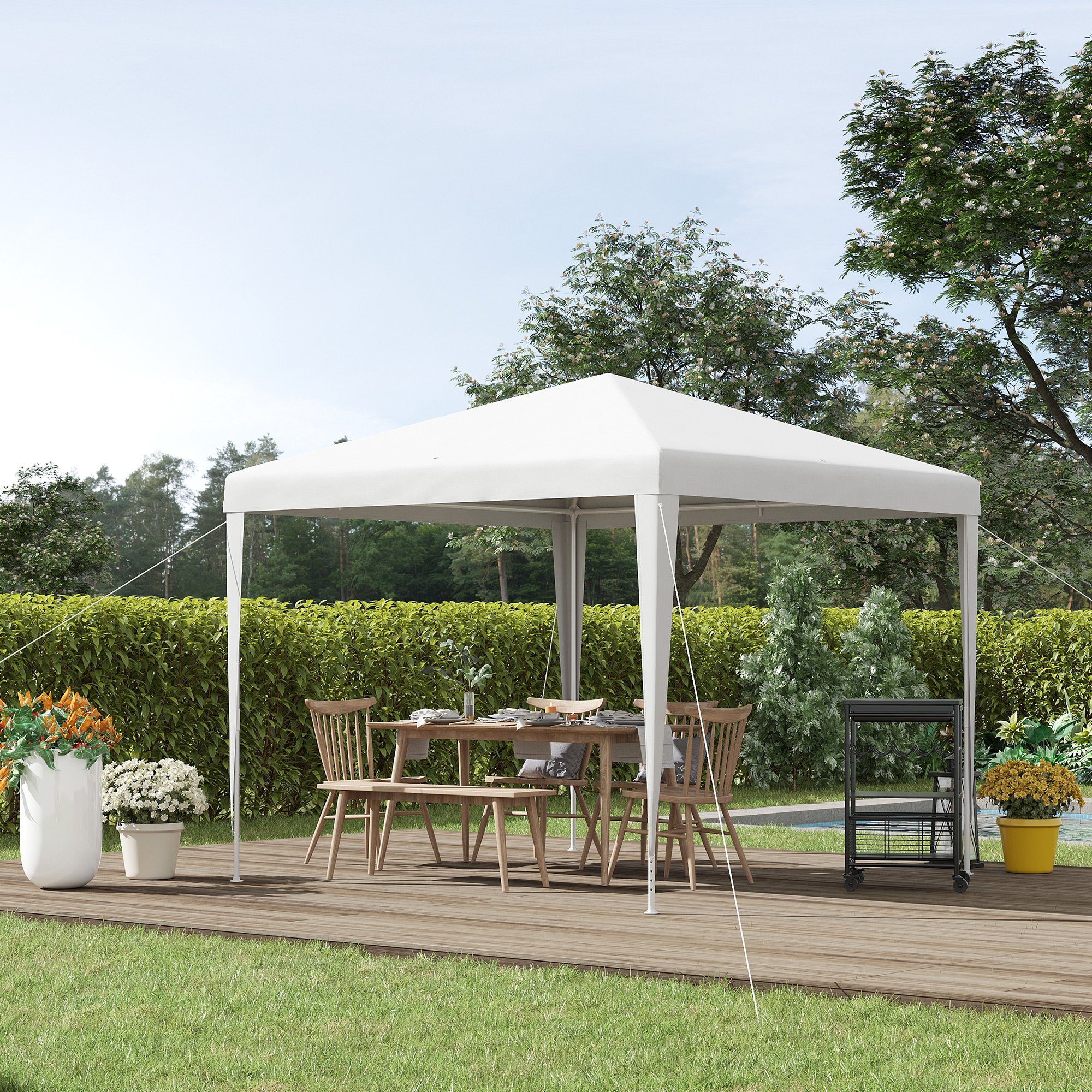 Outsunny Pavillon 2,7x2,7m, Rechteckig, mit 0 günstig online kaufen