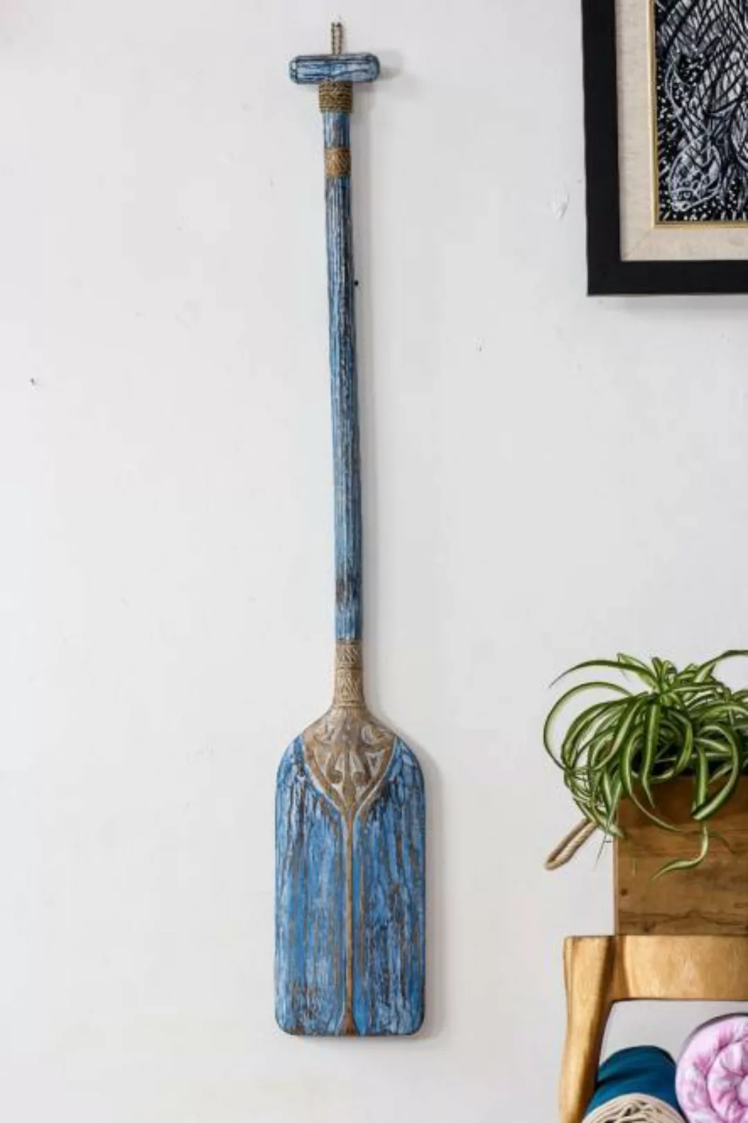 Wanddeko Paddel LUIS Holz Blau günstig online kaufen