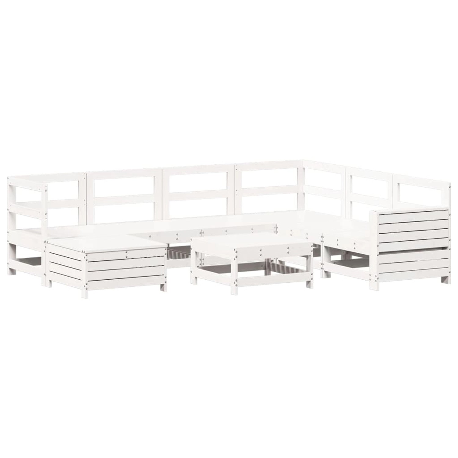 vidaXL 8-Tlg Garten-Sofagarnitur Weiß Massivholz Kiefer 3250565 günstig online kaufen