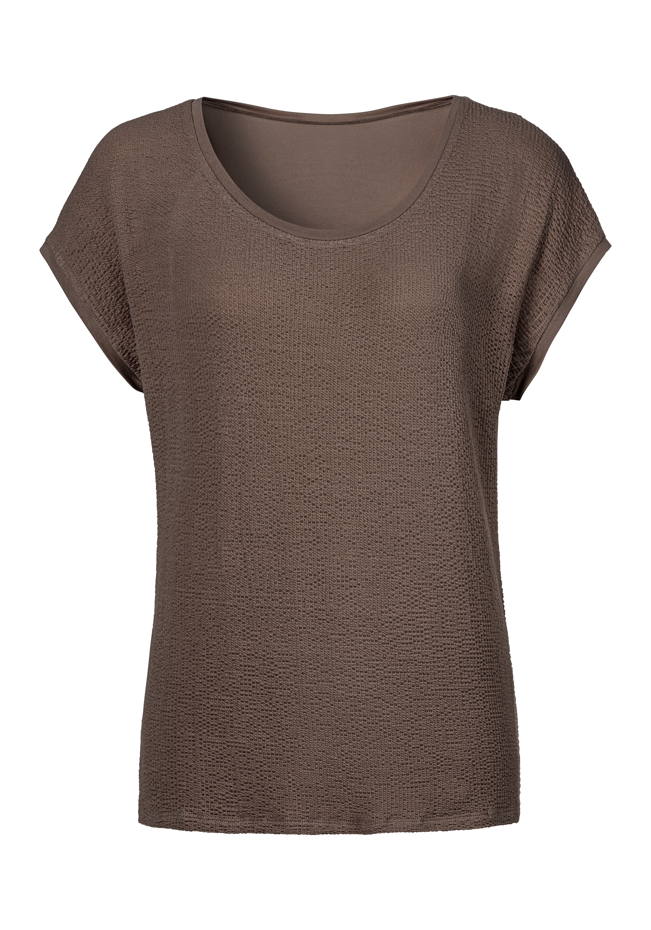 LASCANA T-Shirt aus modischem Materialmix günstig online kaufen