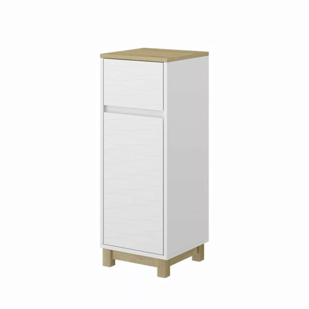 Vicco Midischrank Livia, Weiß/Holz, 30 x 80 cm mit Schublade günstig online kaufen