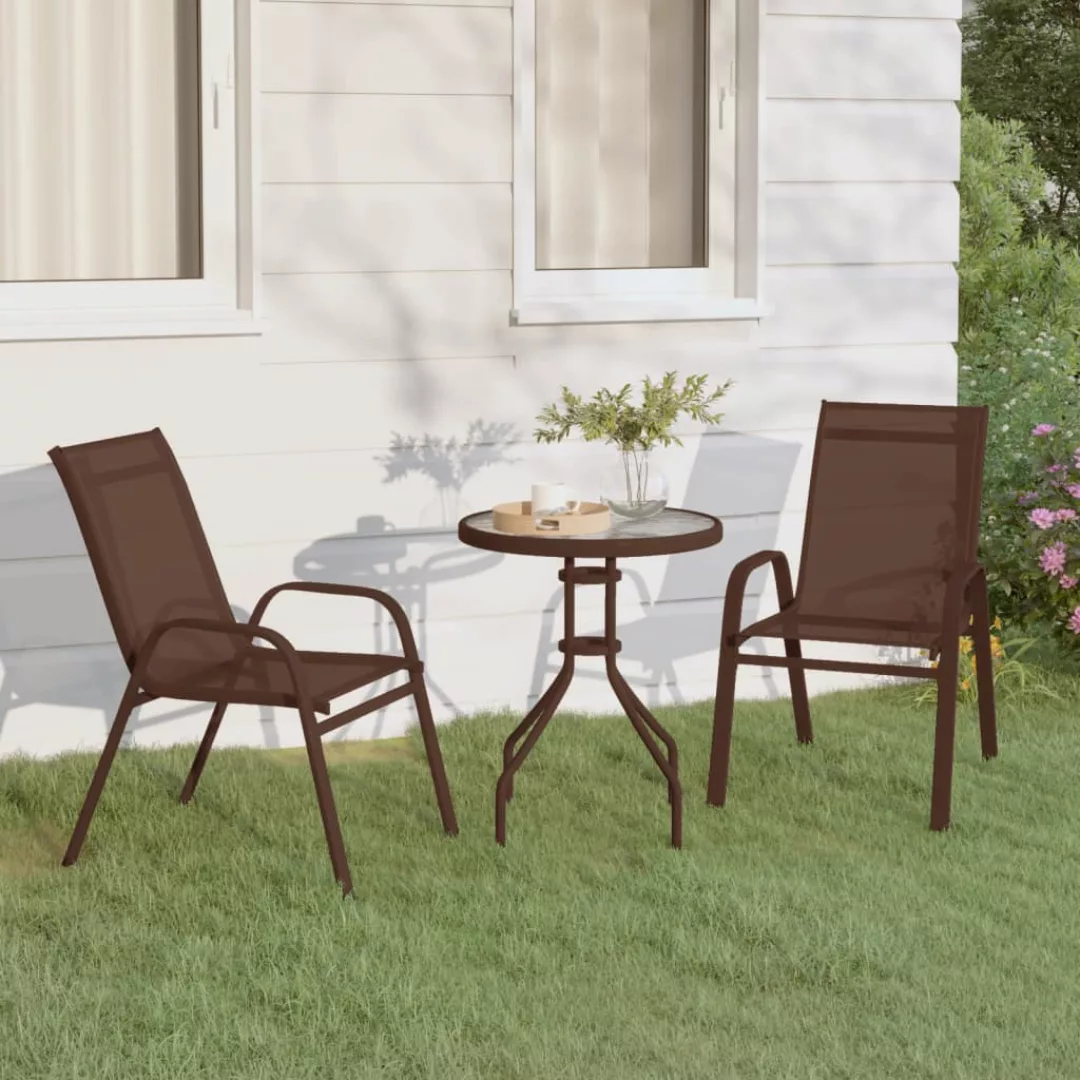 Vidaxl 3-tlg. Garten-bistro-set Braun günstig online kaufen