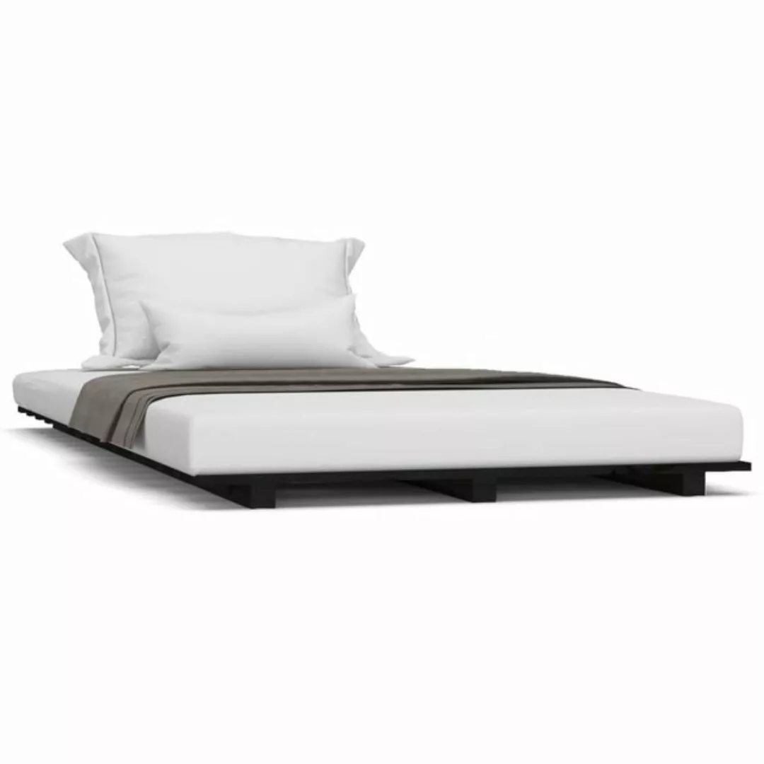 furnicato Bett Massivholzbett Schwarz 100x200 cm Kiefer günstig online kaufen
