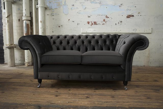 Xlmoebel Sofa Hochwertiges Design Samt Chesterfield Sofa aus Textil Stoff, günstig online kaufen