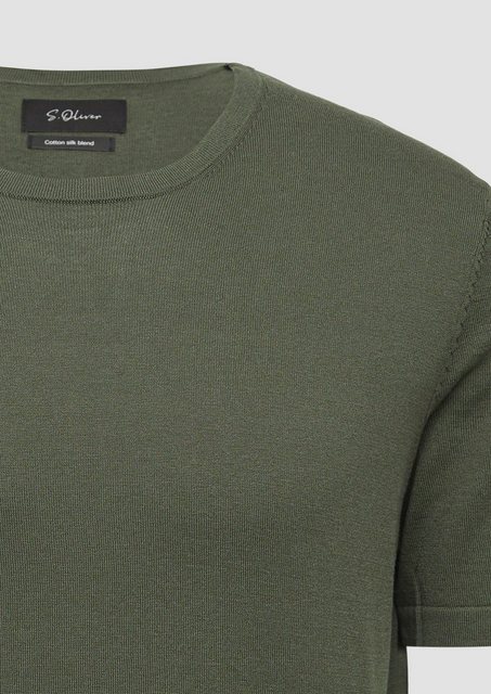 s.Oliver BLACK LABEL Strickpullover Gestricktes T-Shirt aus Baumwoll-Seiden günstig online kaufen