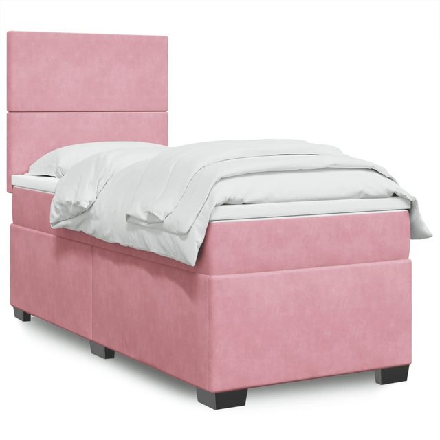 vidaXL Boxspringbett, Boxspringbett mit Matratze Rosa 80x200 cm Samt günstig online kaufen