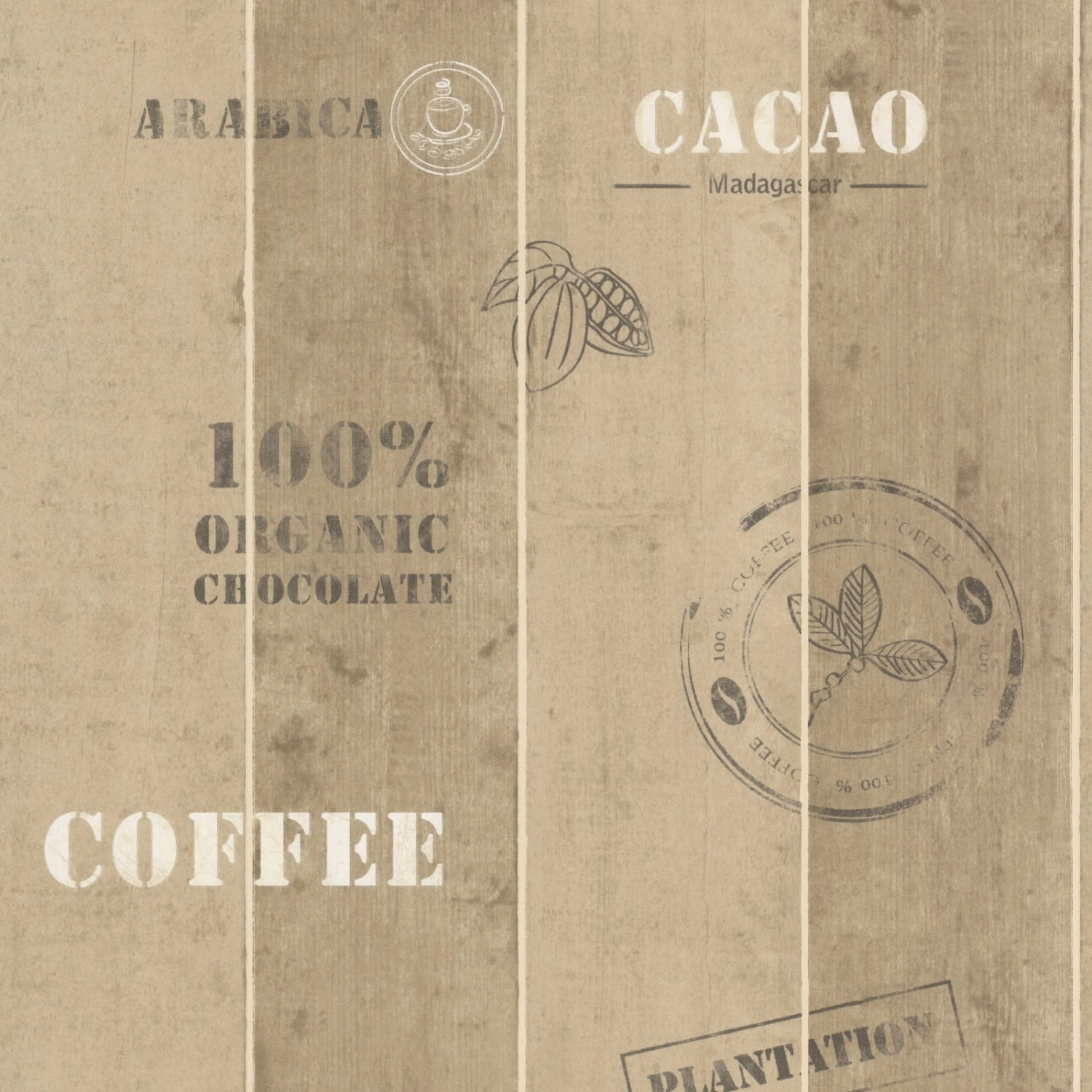 Bricoflor Kaffee Tapete in Holzoptik Vlies Küchentapete mit Holz Design Bei günstig online kaufen