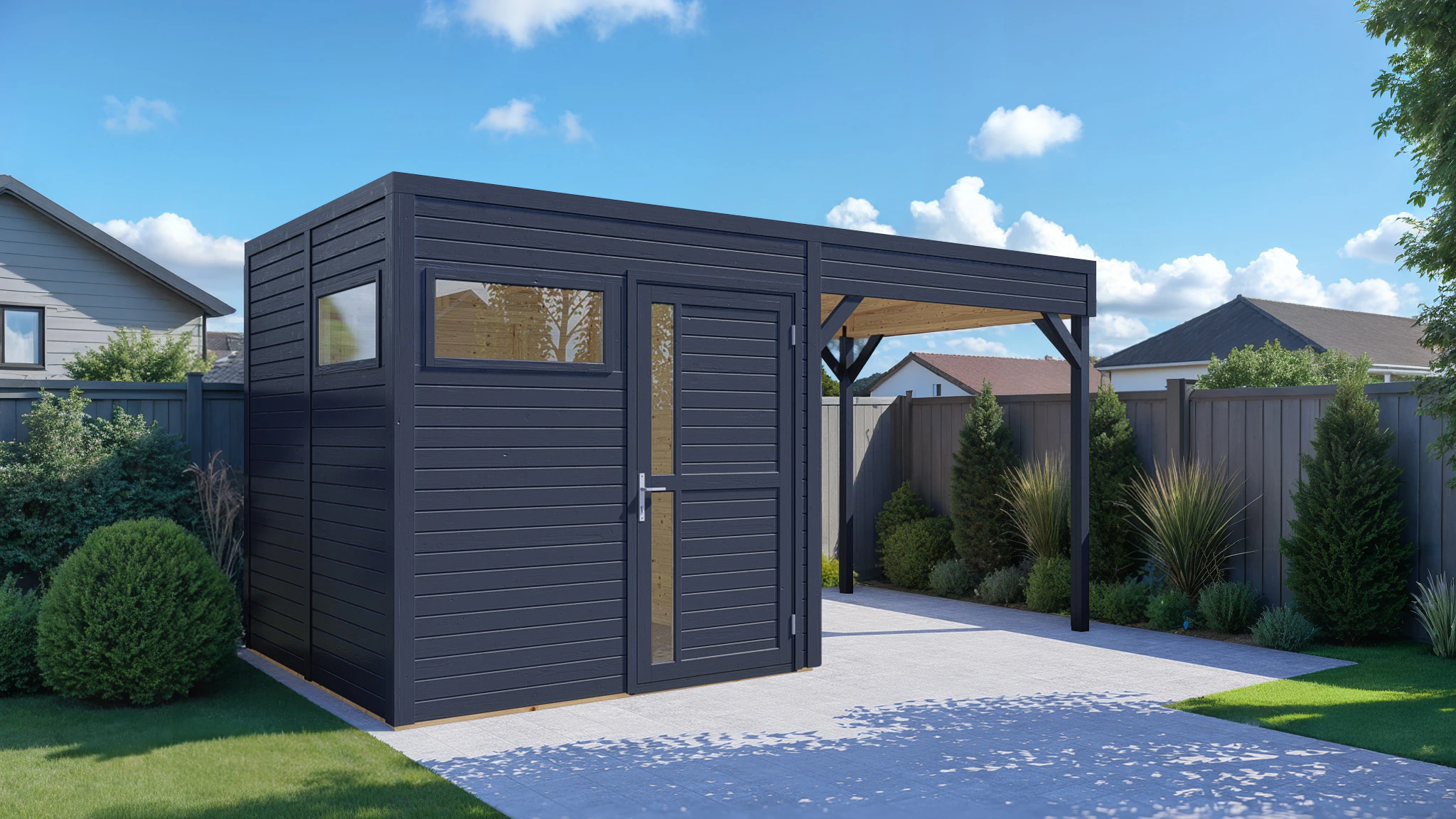 BERTILO Gartenhaus "Cubus 2 Lounge anthrazit" günstig online kaufen