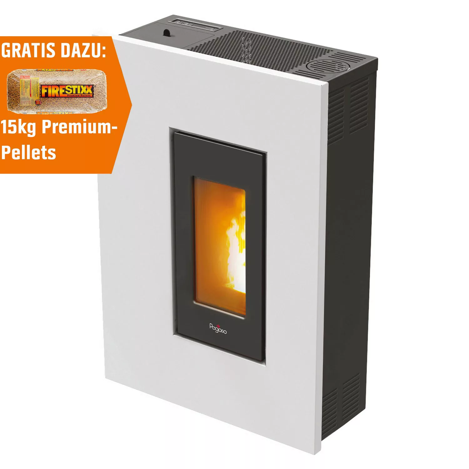 Pegaso Pelletofen Madison 5 Weiß 5,8 kW EEK: A+ günstig online kaufen