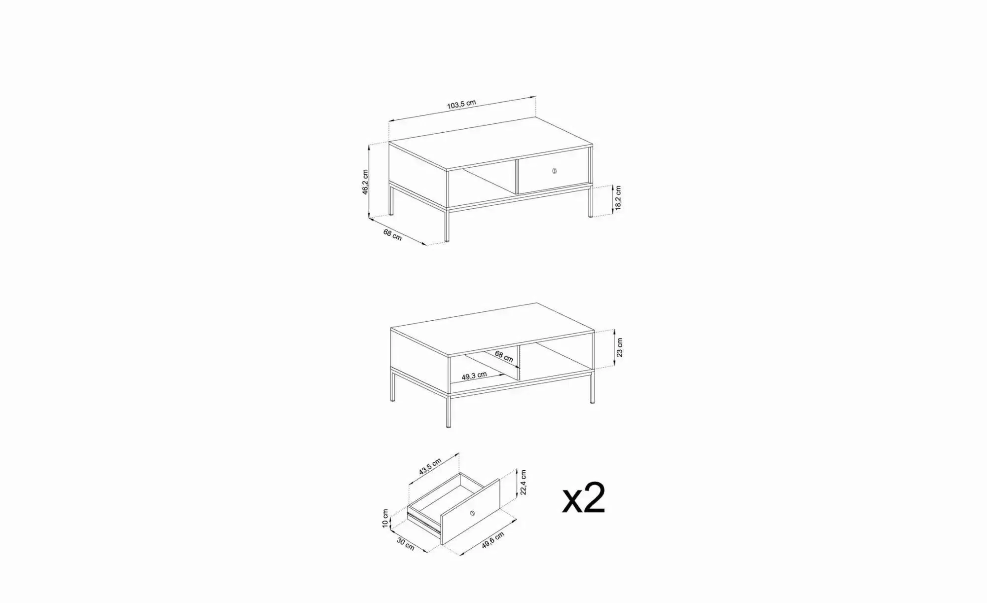 Couchtisch  Molly ¦ beige ¦ Maße (cm): B: 103,5 H: 46,2 Tische > Couchtisch günstig online kaufen