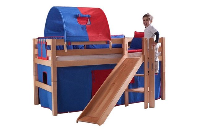 58 aufm Kessel Bettgestell Spielbett Gelja 208x186x113 Hochbett Massivholz günstig online kaufen