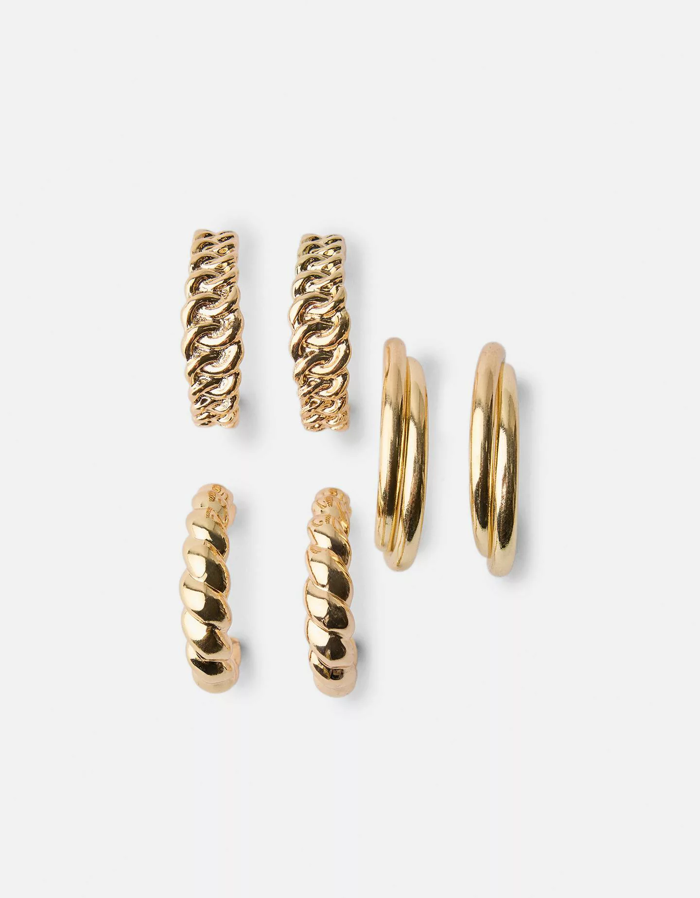 Bershka 3er-Pack Ohrringe In Ring-Form Signature Edition Damen Gold günstig online kaufen