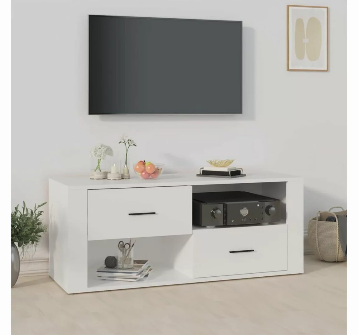 vidaXL TV-Schrank TV-Schrank Weiß 100x35x40 cm Spanplatte Lowboard günstig online kaufen