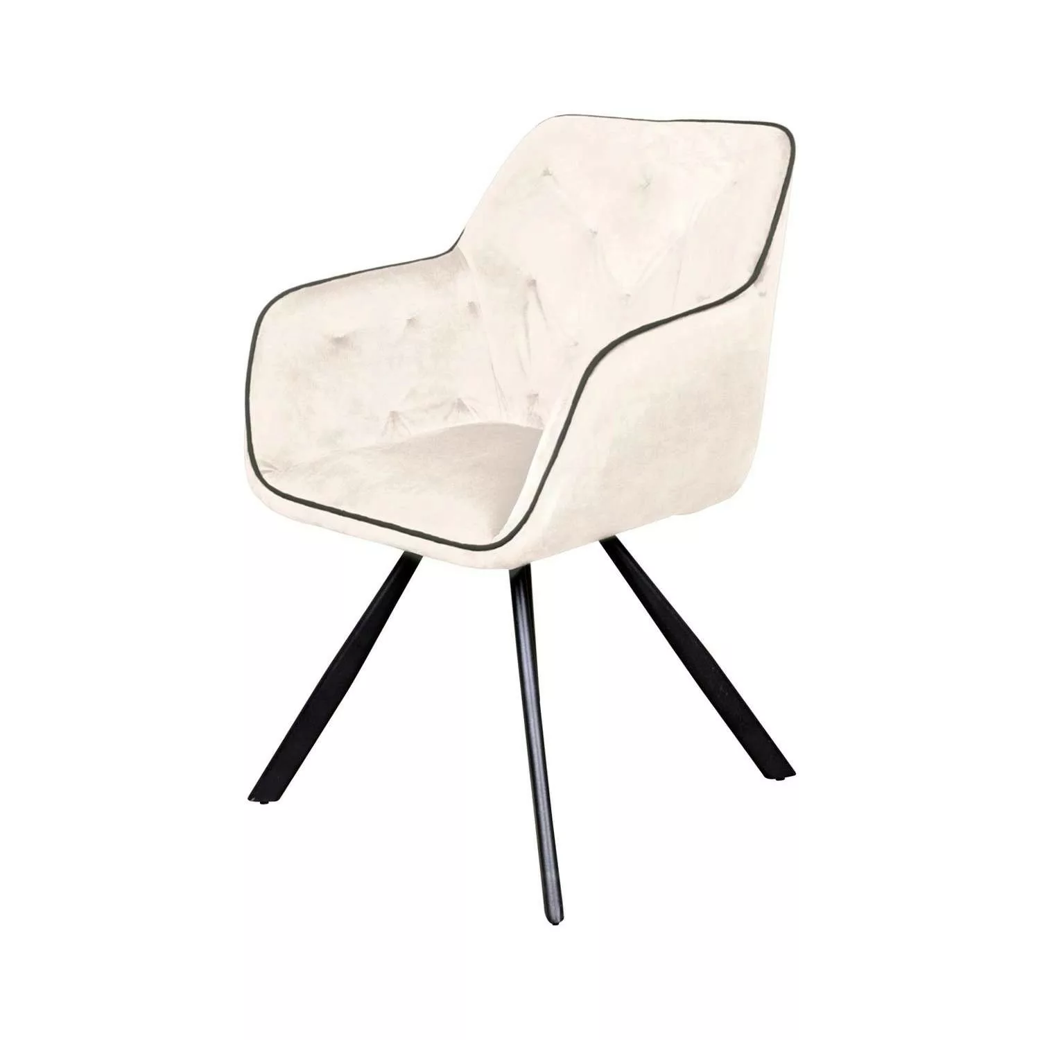 MeGusta Moderner Stuhl Weiß Polsterstuhl Esszimmerstuhl mit Armlehne Johann günstig online kaufen