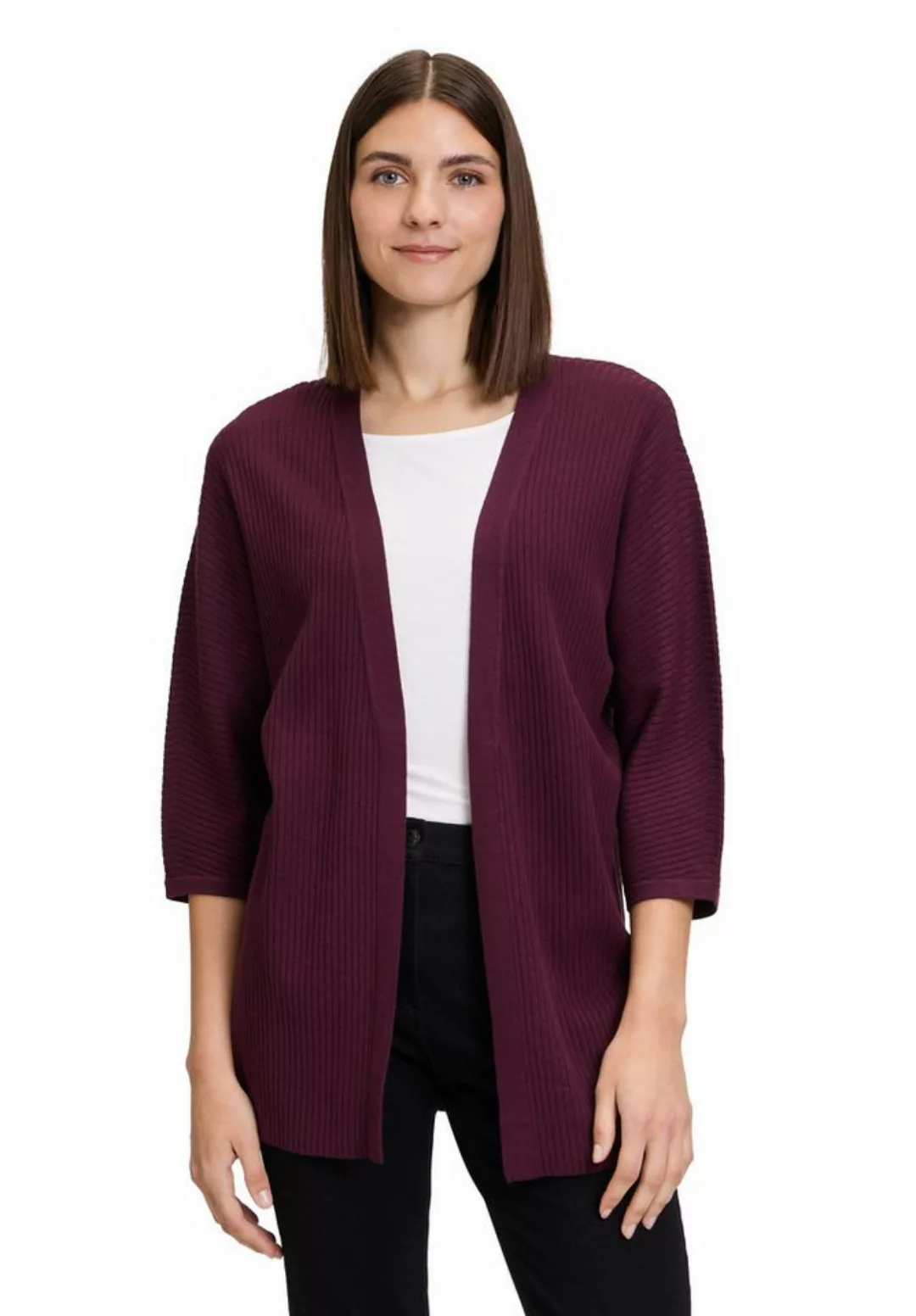 Betty Barclay Strickjacke Betty Barclay Longstrickjacke mit Rippenstruktur günstig online kaufen