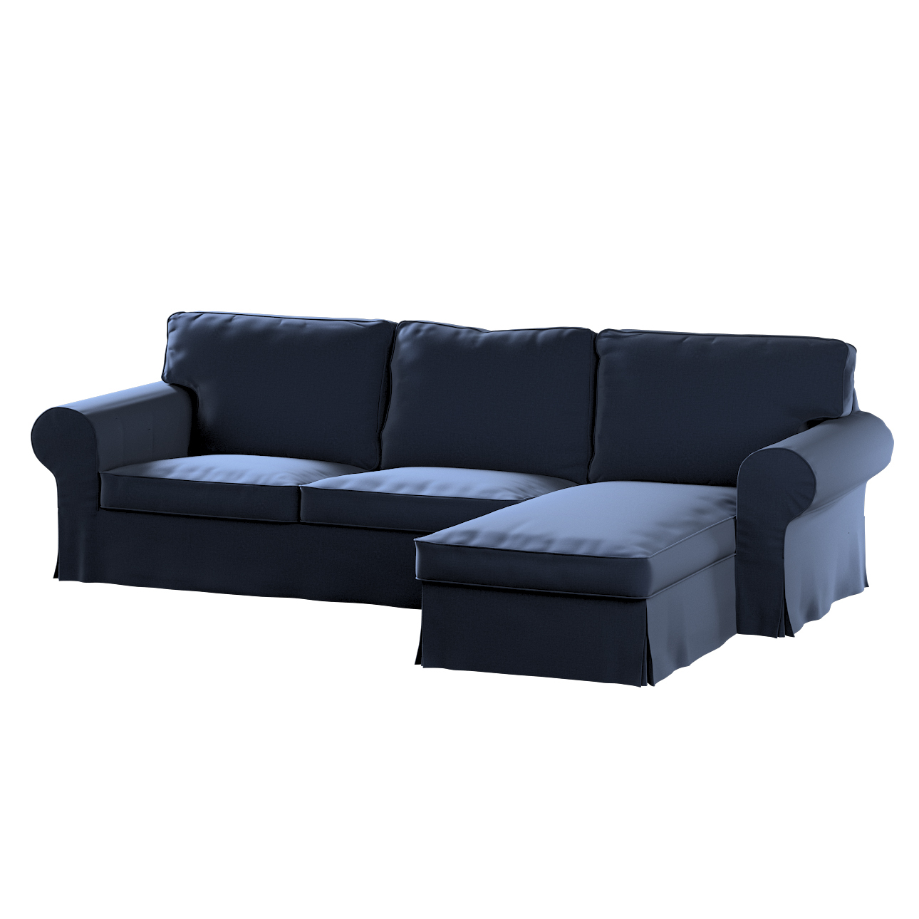Bezug für Ektorp 2-Sitzer Sofa mit Recamiere, dunkelblau, Ektorp 2-Sitzer S günstig online kaufen