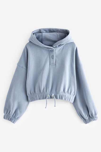 Next Kapuzensweatshirt Verkürztes Hoodie mit Knopfleiste (1-tlg) günstig online kaufen