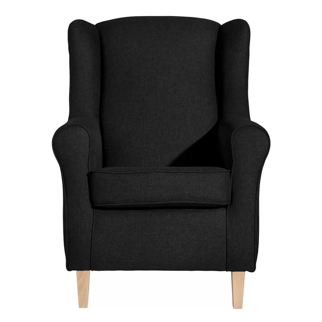 Wohnzimmer Sessel in Schwarz und Buchefarben auch mit Hocker bestellbar günstig online kaufen