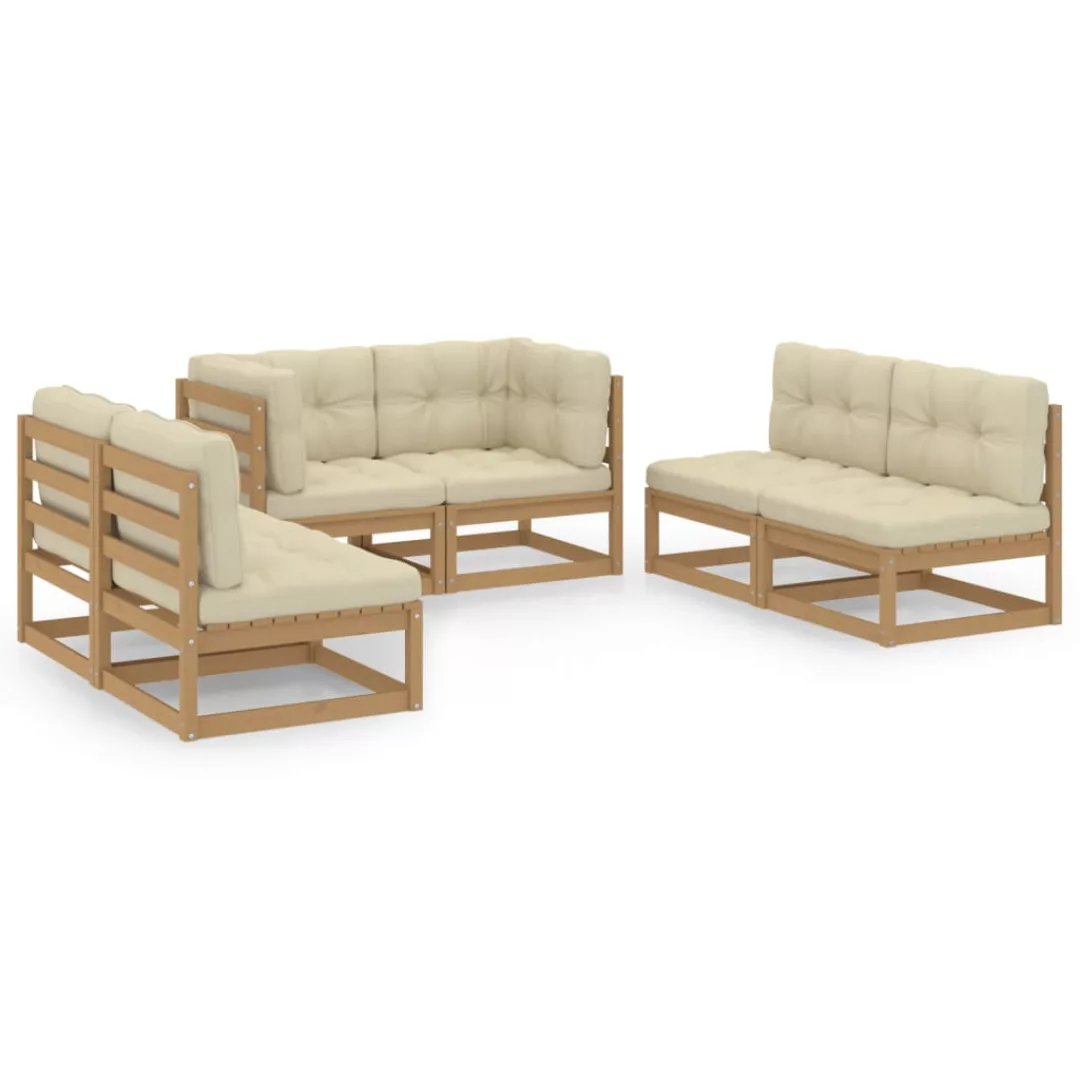 6-tlg. Garten-lounge-set Mit Kissen Kiefer Massivholz günstig online kaufen