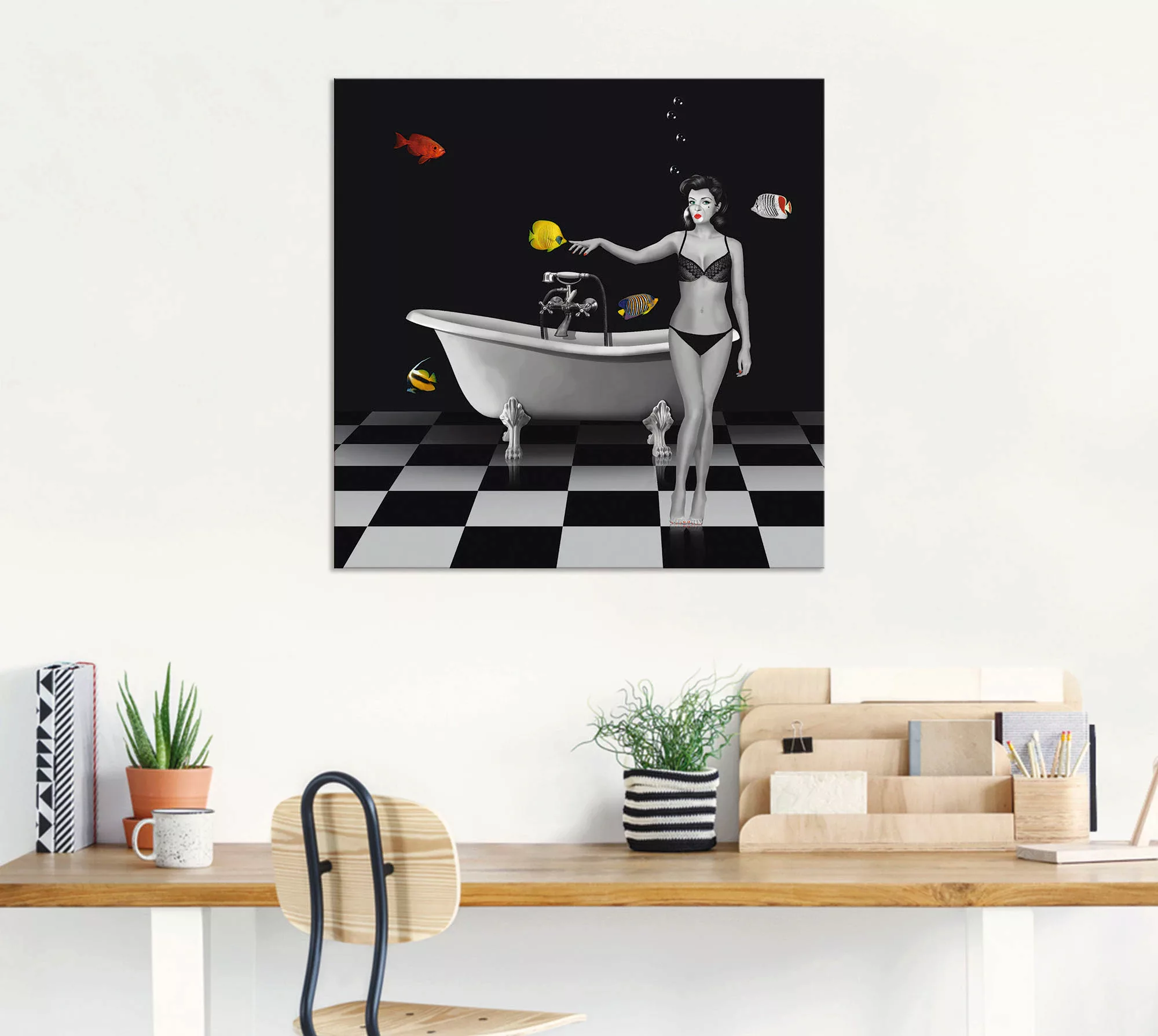 Artland Wandbild "Ein Badezimmer für Fische", Frau, (1 St.), als Alubild, O günstig online kaufen