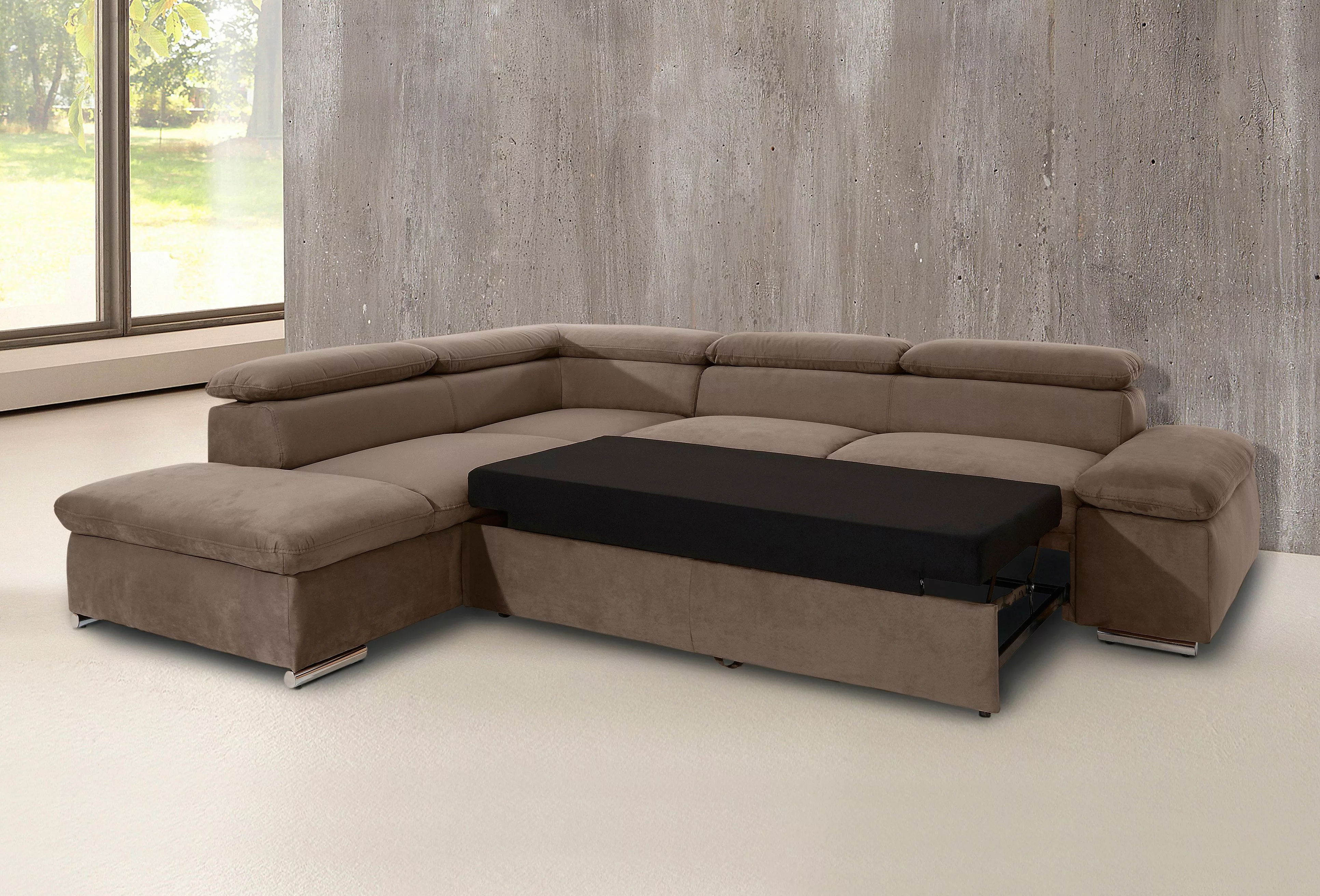 sit&more Ecksofa "Alcatraz L-Form", wahlweise mit Bettfunktion günstig online kaufen