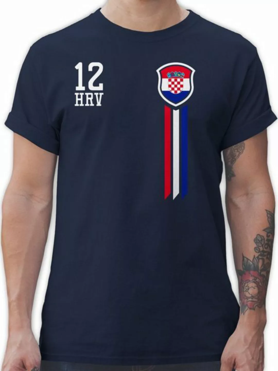 Shirtracer T-Shirt 12. Mann Kroatien Fan-Shirt 2024 Fussball EM Fanartikel günstig online kaufen