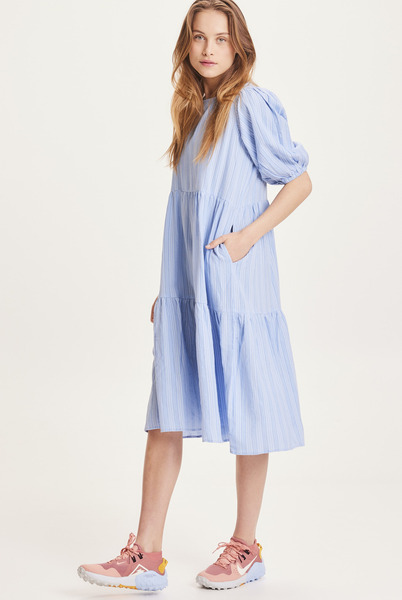 Midi Kleid - Heather Puff Sleeve Structure Dress - Aus Ecovero günstig online kaufen