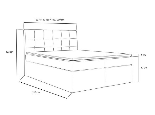 WFL GROUP Boxspringbett mit Topper BELIZE, Samt Doppelbett mit Bettkasten günstig online kaufen