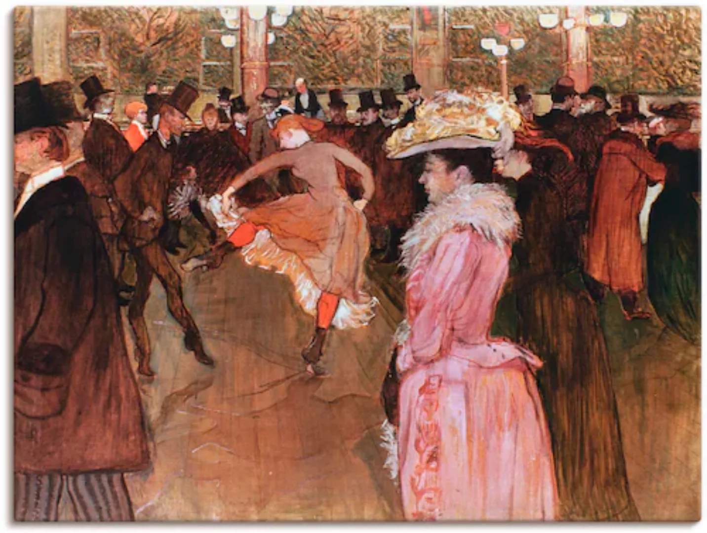 Artland Leinwandbild "Der Tanz im Moulin Rouge, 1890", Gruppen & Familien, günstig online kaufen