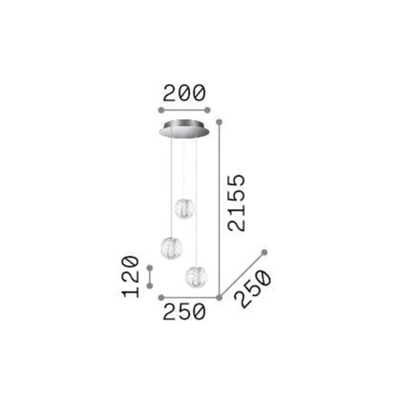 Ideal Lux LED-Hängelampe Diamond 3-flammig, chromfarben/klar günstig online kaufen